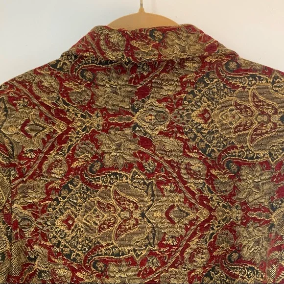 Vintage 90s Portrait Paisley Jaquard Tapestry Blazer - Picture 5 of 7